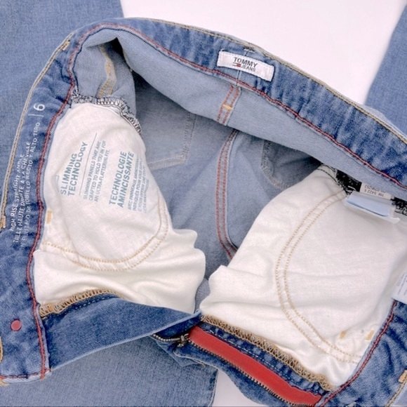 Tommy Jeans High Rise Straight Ankle Jeans  Tribeca Side-Stripe Size 6 - Picture 7 of 15